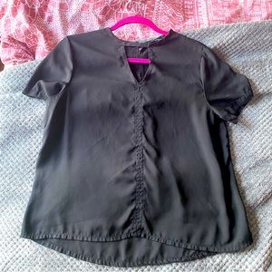 Black Sheer Keyhole Top